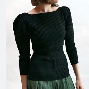 Mara Hoffman Helena Sweater in Black size S - 100% baby Alpaca